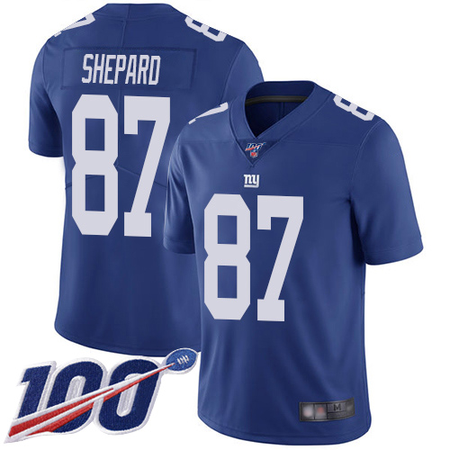 Men New York Giants #87 Sterling Shepard Royal Blue Team Color Vapor Untouchable Limited Player 100th Season Football NFL Jersey->new york giants->NFL Jersey